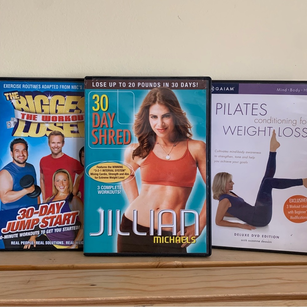 Set of 3 Exercise Workout DVD Jillian Michaels Pilate Weight Loss